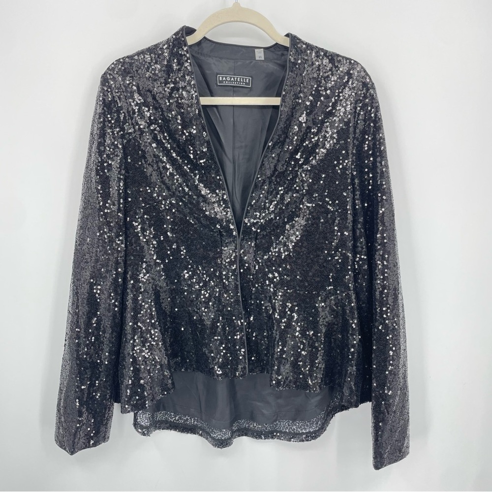 Bagatelle Black Sequin Blazer Jacket -‎ Size M